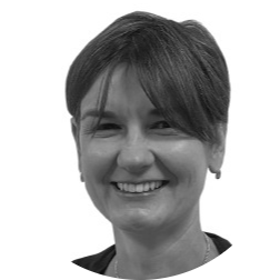 grayscale profile silhouette of a unisex human head inside a clean circular frame