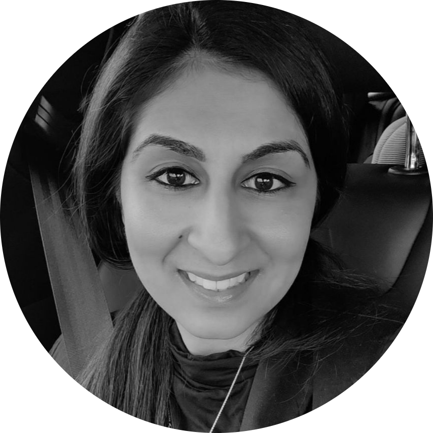 grayscale profile silhouette of a unisex human head inside a clean circular frame